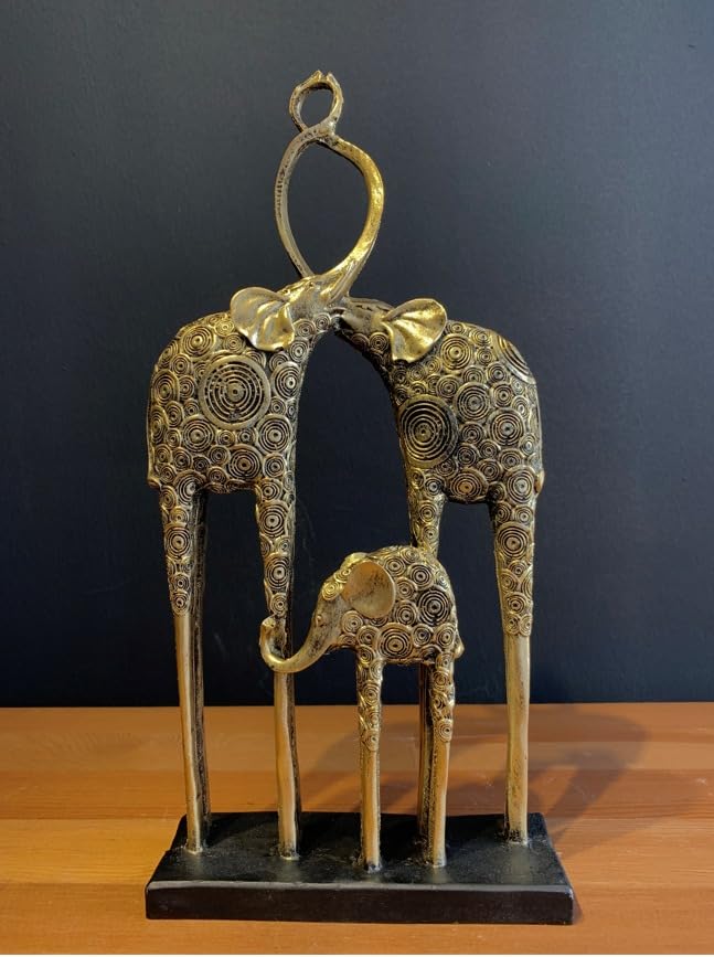 Handcrafted Elephant Family Statue, Elephant Figurine, Elephant Sculpture, Gift for Elephant Lovers, Animal Decor Piece, Elephant Decor