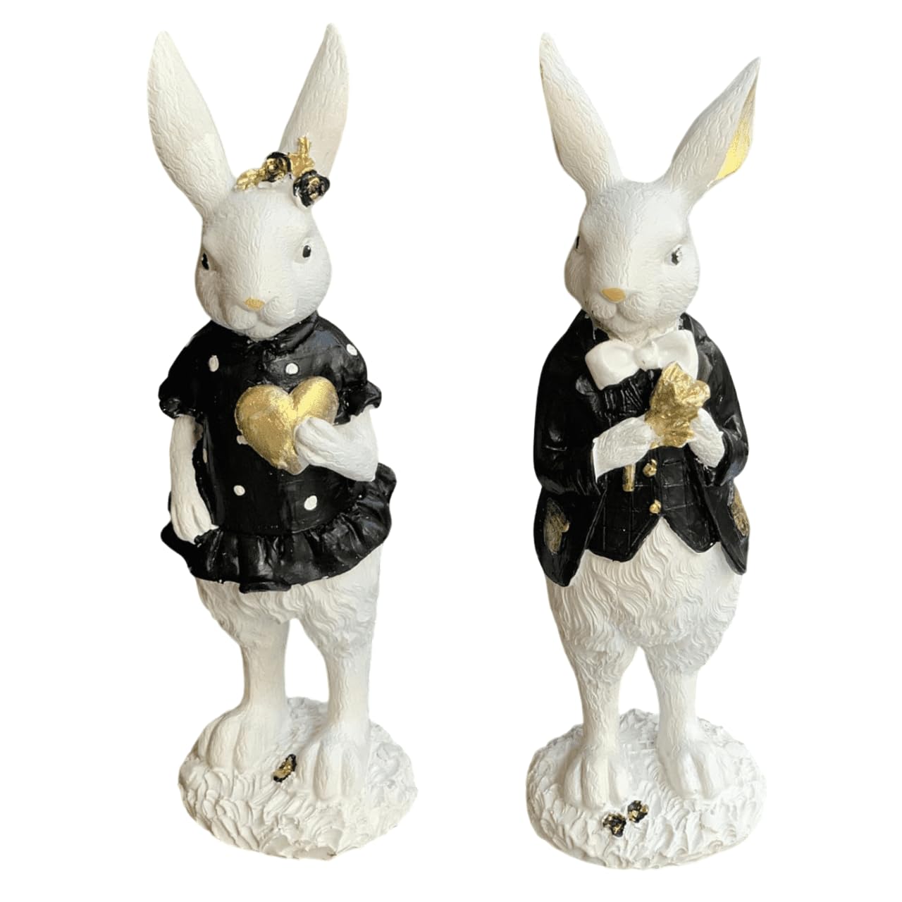 Elegant Bunny Figurines, Decorative Rabbit Statues, Bunny Figurine Decor, Rabbit Statues, Elegant Animal Figurines, Rabbit Decor, Easter Rabbit Decor, Easter Bunny Decor