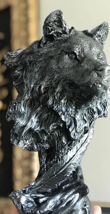 Wolf Head Sculpture, Wolf Lover Gift, Rustic Wolf Home Decor, Wolf Bust, Wildlife Lover Gift, Polyester Wolf Statue, Gothic Wolf Figurine, Wolf Head Statue, Wolf Head Decor