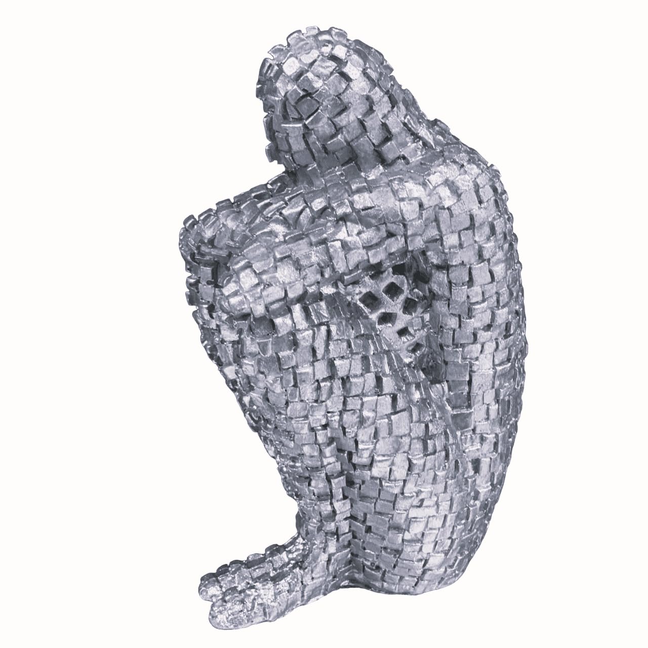 Abstrakte denkende menschliche Figur Skulptur, nordische abstrakte Denkerstatue, gewebte Musterkunststatue, abstrakte menschliche Skulptur, moderne menschliche Figur, menschliches Dekor
