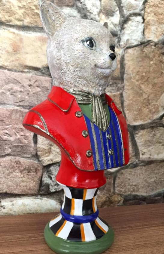 Tuxedo Katzenbüste Statue, Elegante Katzenskulptur, Elegante Katzenfigur mit Tuxedo, Gentleman Katzenbüste Statue, Tuxedo Katzenstatue, Katzenskulptur