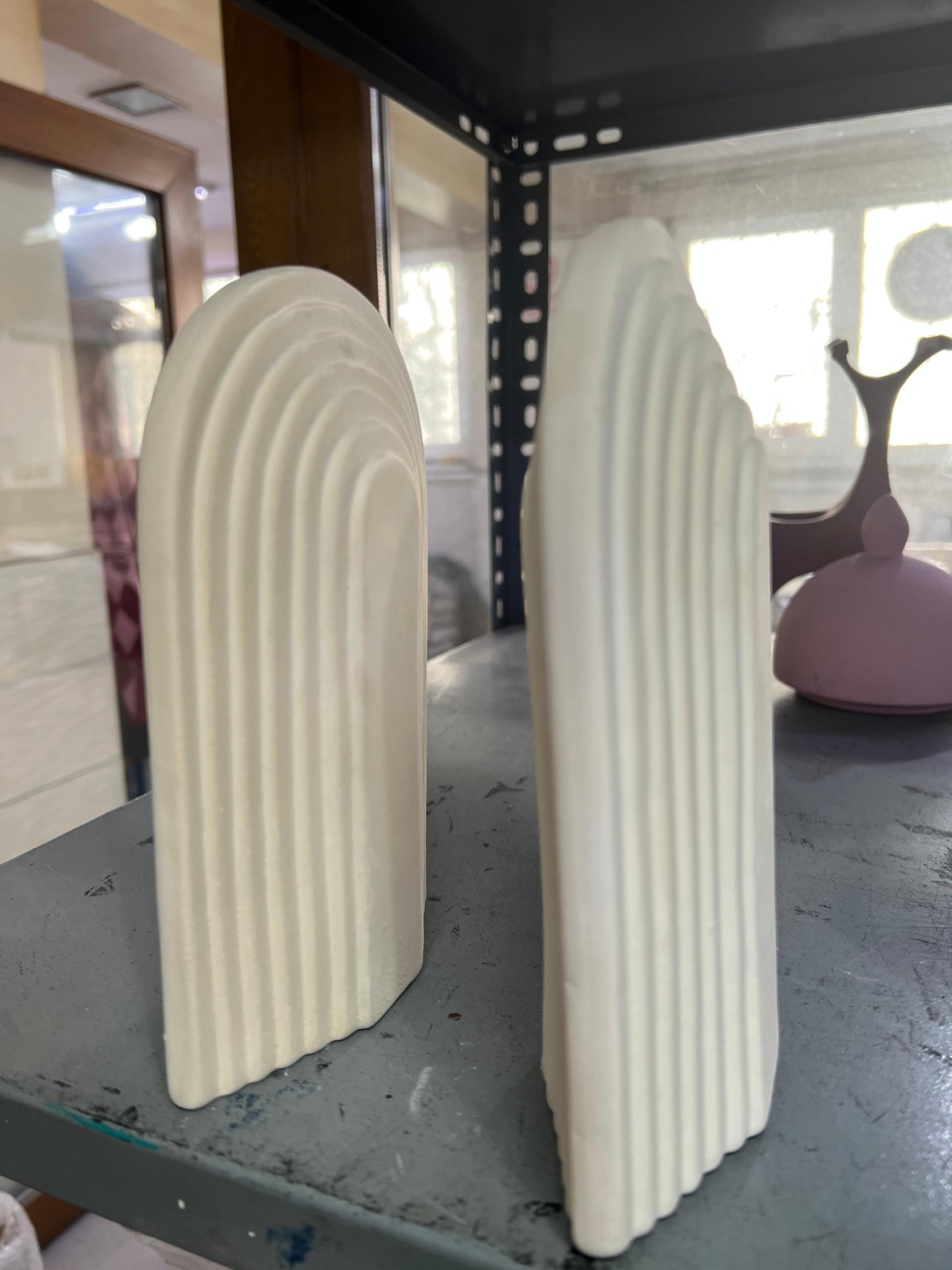 Ceramic Arch Statue, Boho Arch Sculpture, Nordic Style Home Decor, Modern Geometric Decor, Ceramic Bookends, Modern Bookends, Bookshelf Decor, Modern Bookends Gift
