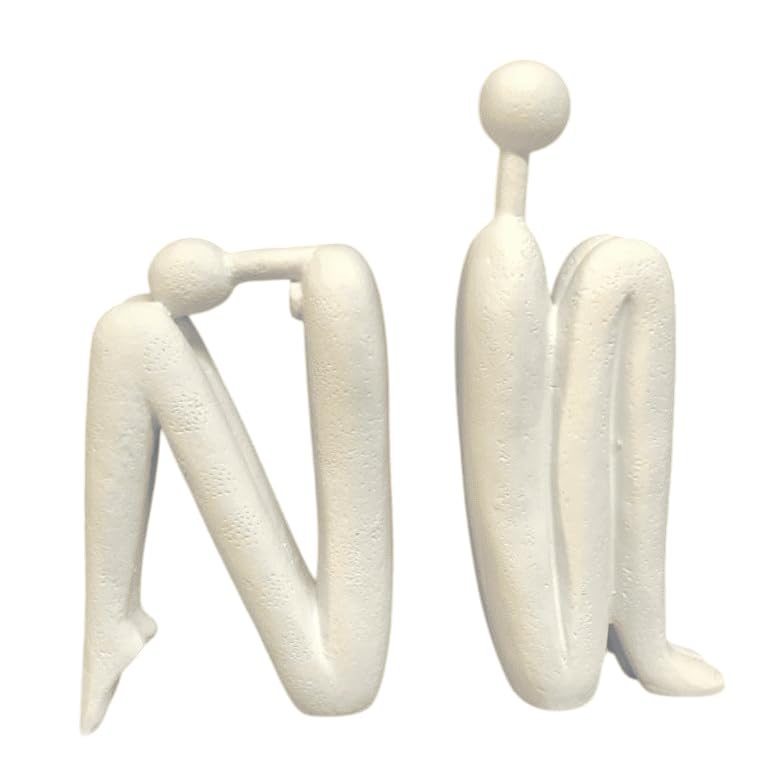 Abstract Bookends Set of 2, Modern Figurines for Shelf or Desk Decor, Abstract Bookends, Modern Bookshelf Decor, Polyester Bookend Set