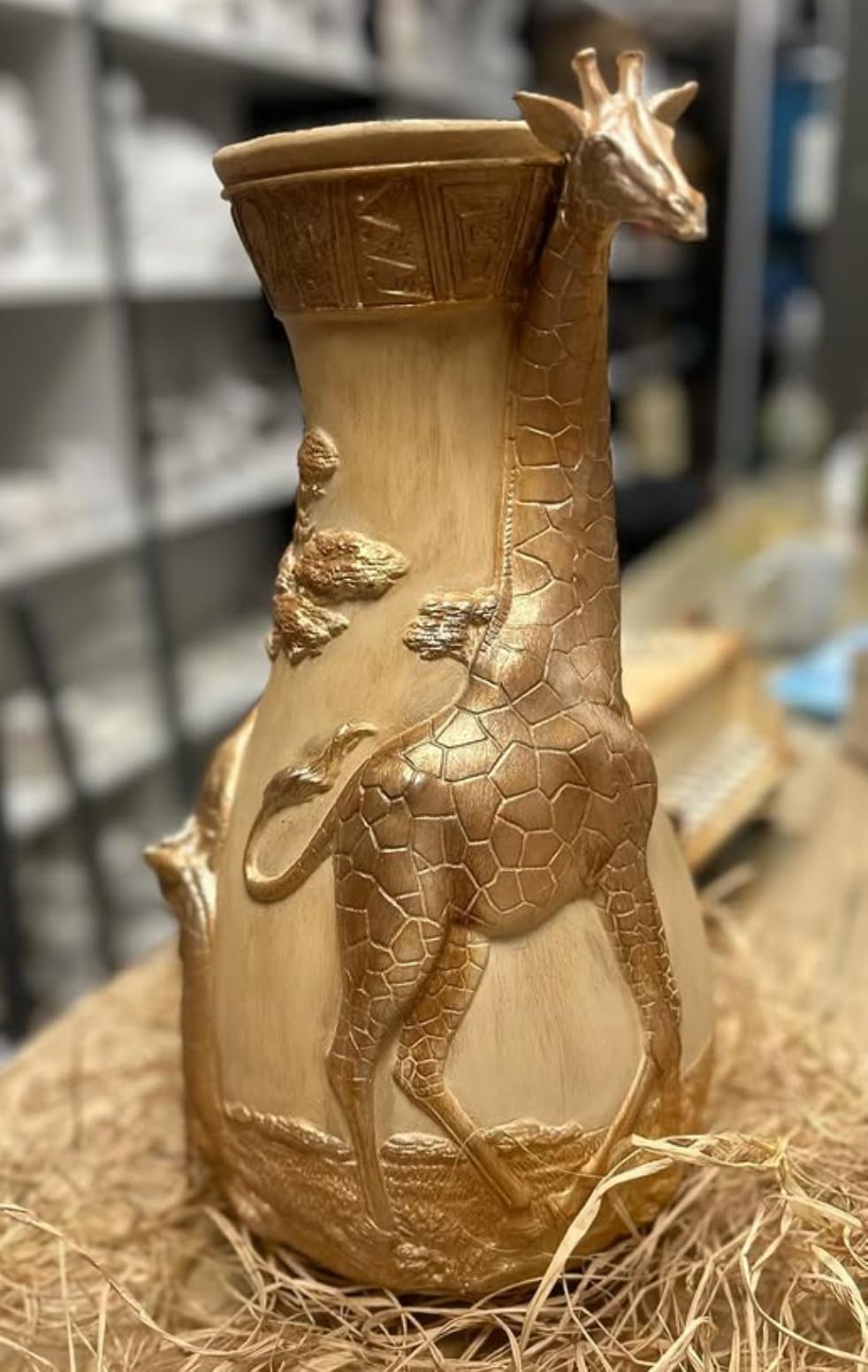 African Giraffe Vase, Handcrafted Animal Vase, Wildlife Decor, Giraffe Lover Gift, Giraffe Vase Decor, Safari Theme Vase, Giraffe Vase, African Giraffe Decor, Giraffe Decor