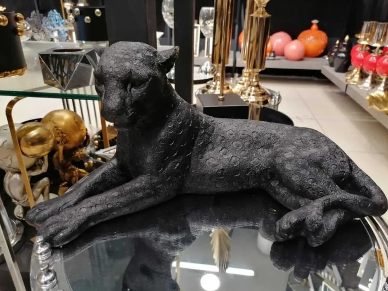 Polyester Panther Statue, Modern Animal Sculpture, Leopard Figurine, Leopard Statue, Panther Sculpture, Decorative Leopard Sculpture