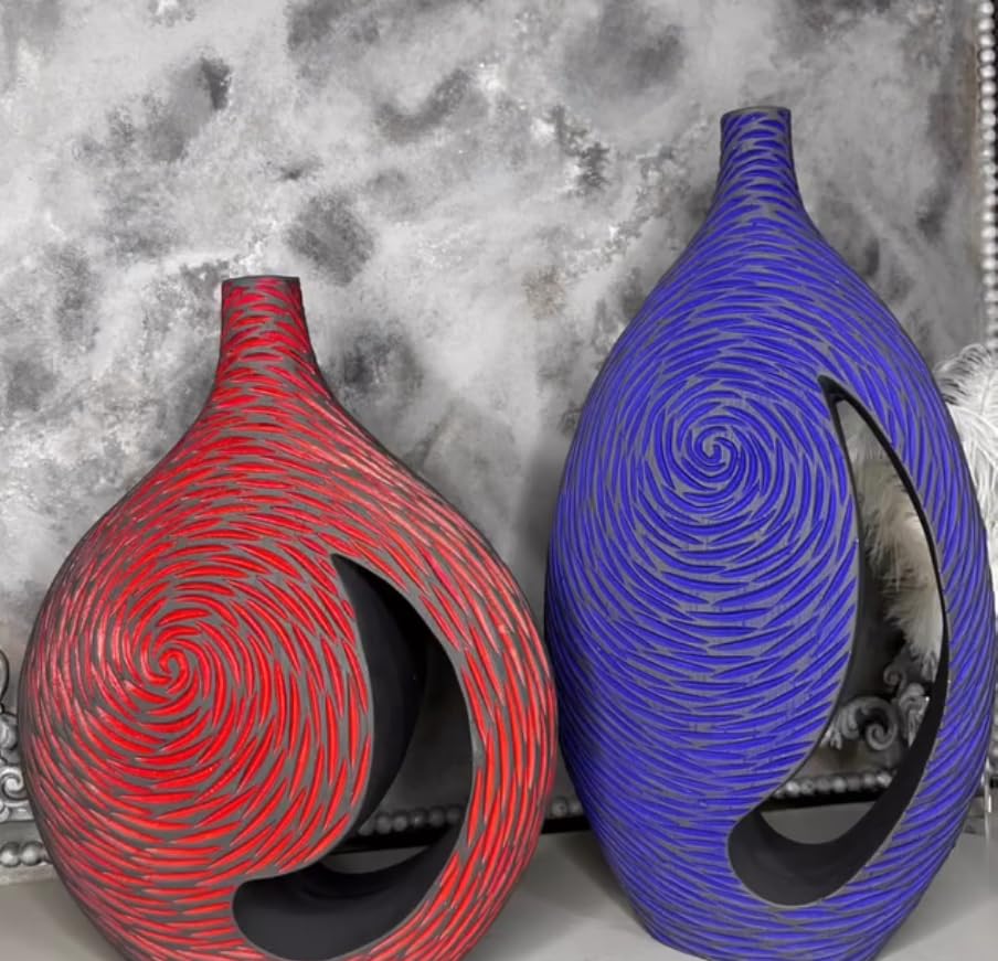 Modern Polyester Decorative Vase, Contemporary Art Vase, Large Table Vase, Modern Polyester Vase, Textured Polyester Vase, Polyester Vase, Polyester Decorative Vase