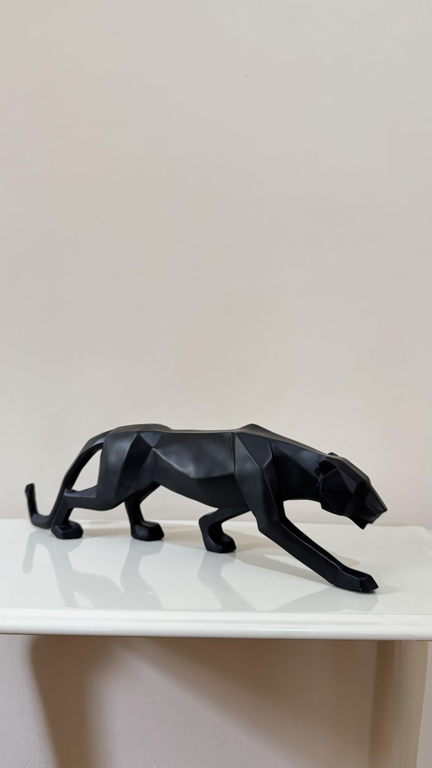 Large Panther Statue, Geometric Animal Figurine, Abstract Panther Sculpture, Panther Decorative Showpiece, Decorative Tabletop Statue