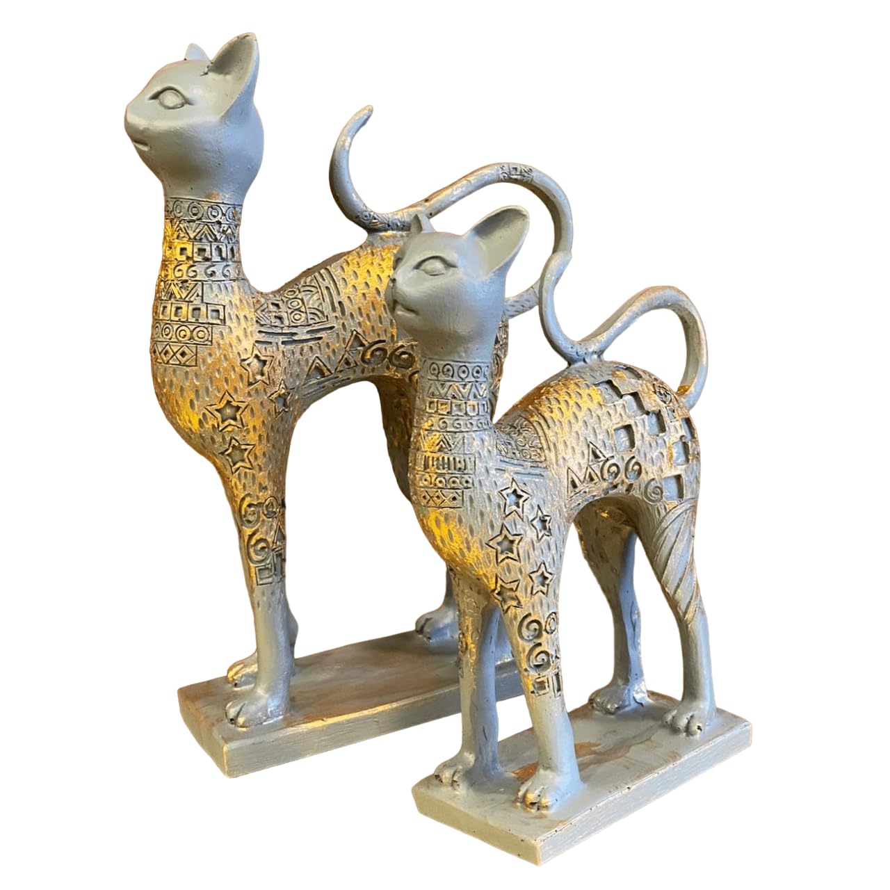 Egyptian Style Cat Figurine Set, Ancient Egyptian Statue, Cat Lovers Gift, Ancient Cat Statue, Egyptian Home Decor, Cat Sculpture, Cat Decor, Cat Sculpture, Cat Statue