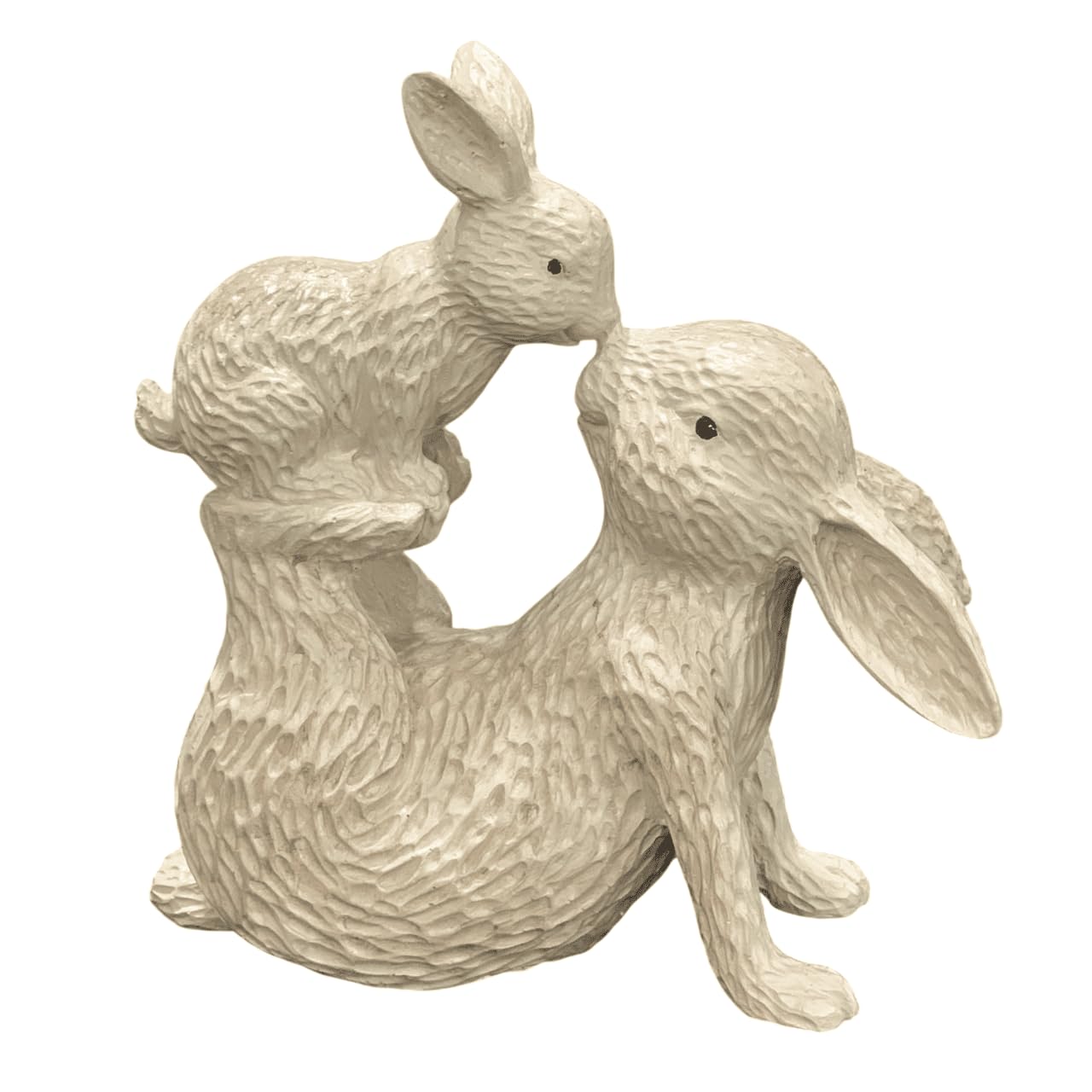 Entzückende Hasenfigur mit Kaninchenbaby, Osterhasenfigur, rustikale Hasenstatue, Osterhasenfigur, Osterhasenfigur, Osterhasenskulptur, Osterhasenskulptur