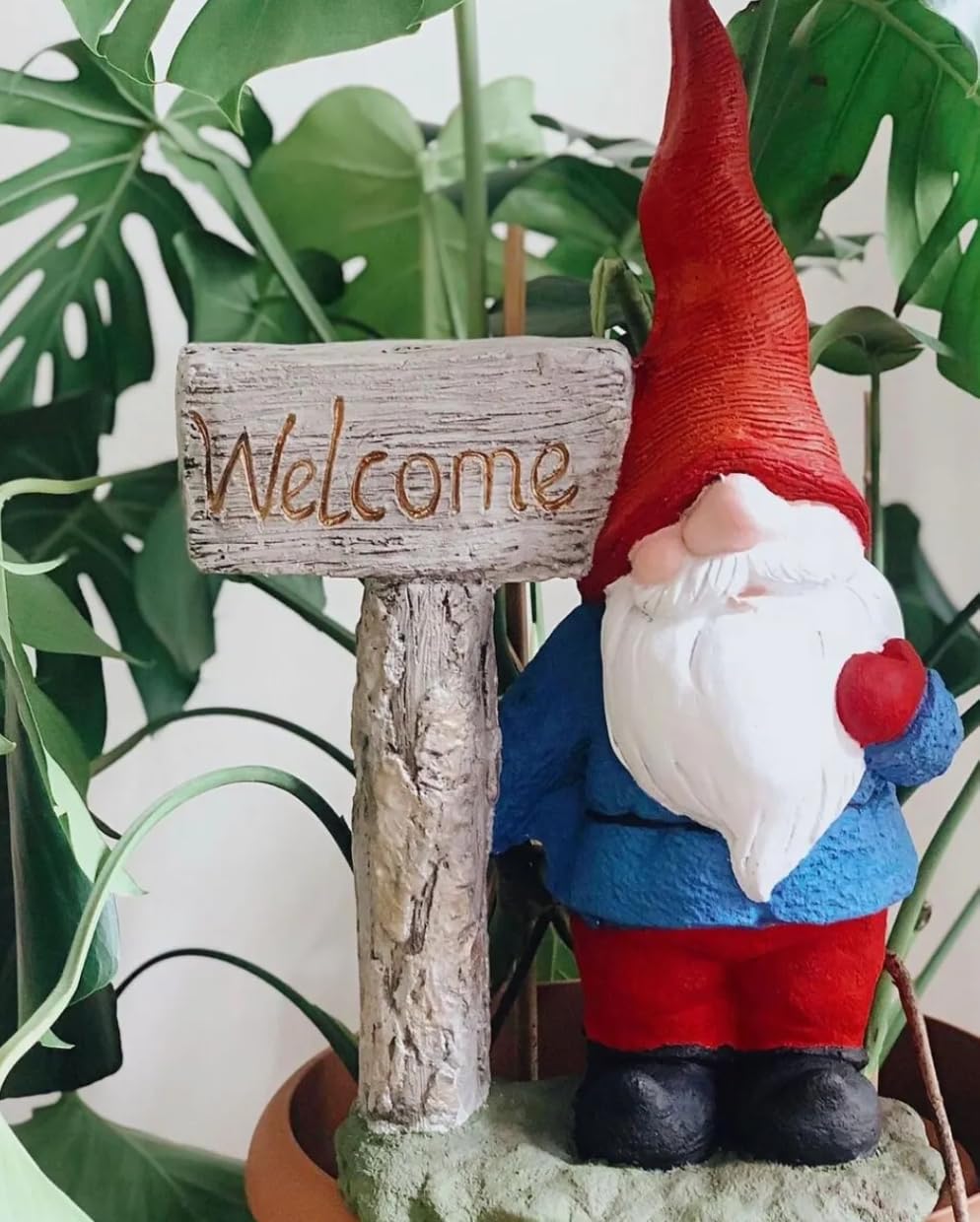 Large Garden Gnome Welcome Sign for Outdoor Decor, Garden Gnome Statue, Welcome Sign Gnome, Porch Welcome Gnome, Cute Gnome Statue
