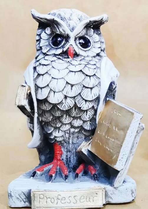 Professor Owl Sculpture, Cute Professor Owl Statue, Wise Owl Teacher Figurine, Owl Decor Gift Idea, Educational Owl Decor, Owl Sculpture