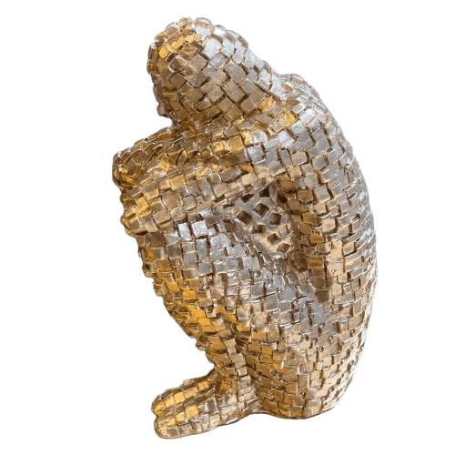 Abstrakte denkende menschliche Figur Skulptur, nordische abstrakte Denkerstatue, gewebte Musterkunststatue, abstrakte menschliche Skulptur, moderne menschliche Figur, menschliches Dekor
