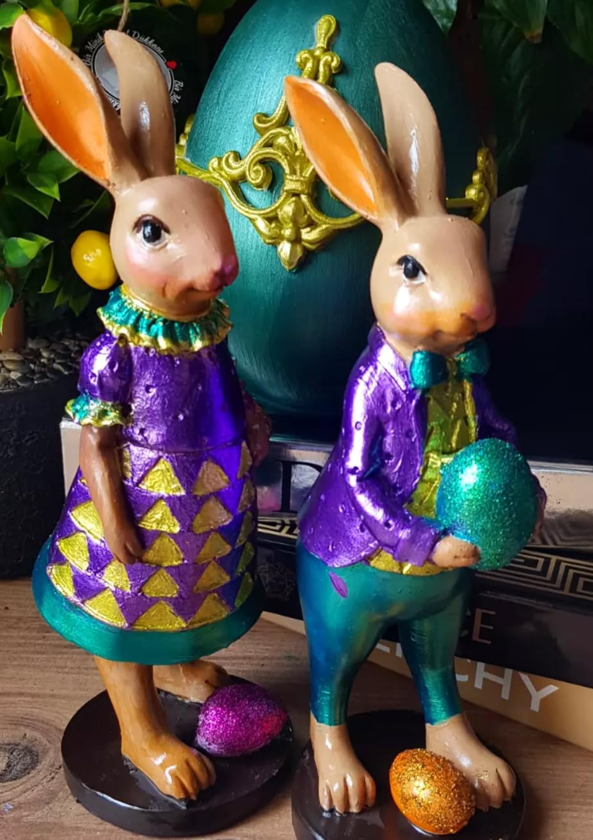 Cute Easter Bunny Figurines, Rabbit Decor, Elegant Spring Decoration, Easter Table Centerpiece, Easter Rabbit Figurine, Easter Rabbit Decor, Easter Bunny Decor, Easter Rabbit Statue