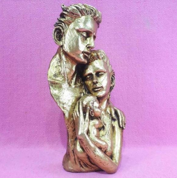 Modern Family Sculpture, Abstract Couple with Baby Statue, Family Love Statue, Couple with Baby Art, Polyester Family Statue, Family Decor