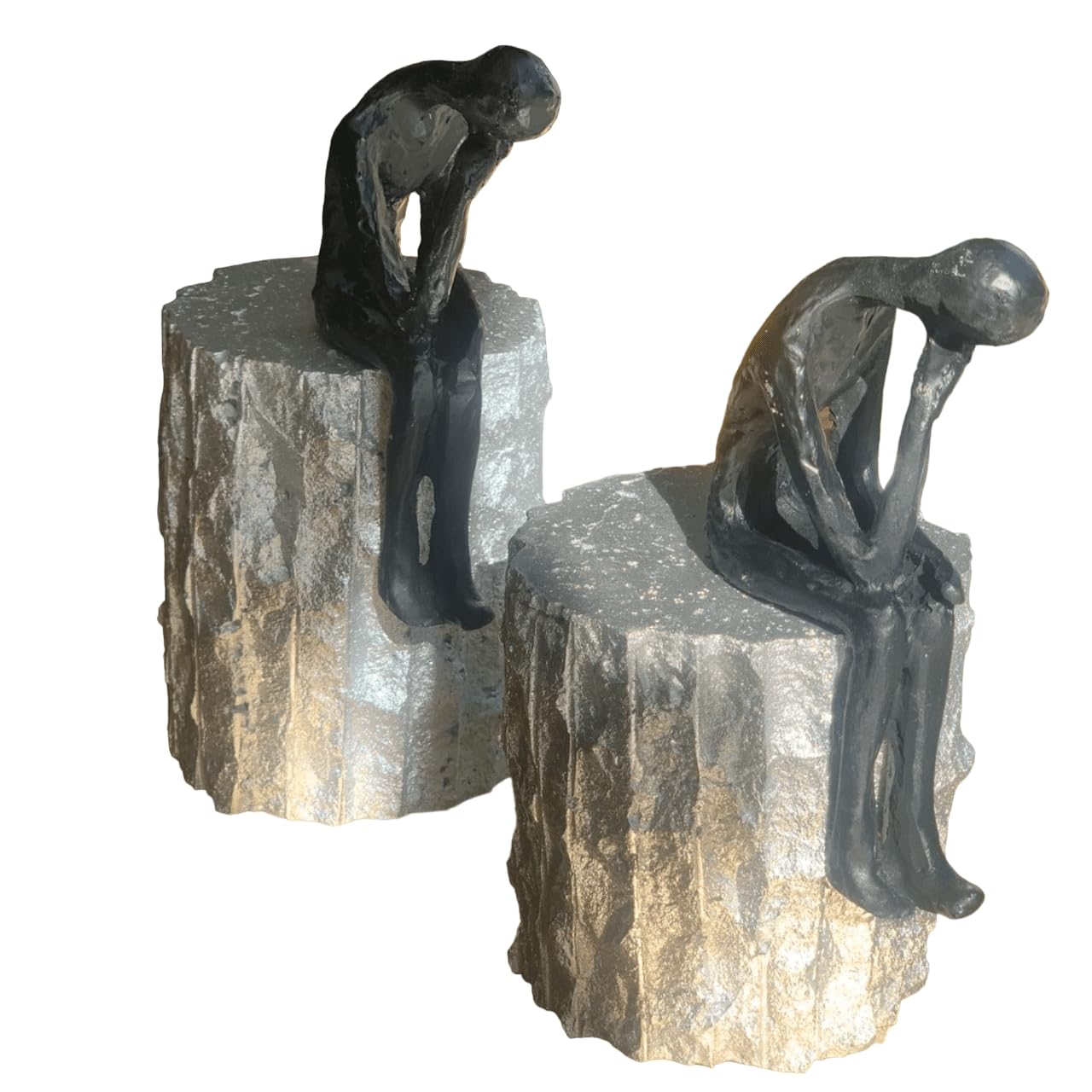 Denker Mensch Skulptur 2er Set, Abstrakte Menschliche Skulptur, Minimalistische Menschliche Figur Kunst, Moderne Kunst Skulptur, Denker Mann Dekor, Denker Mann Skulptur, Denker Mann Statue