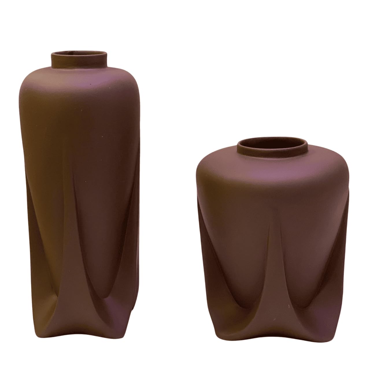 Modern Ceramic Vases Set of 2 or Single Piece, Unique Art Pottery Vase for Table or Shelf Display, Ceramic Modern Vase, Tall Modern Pottery