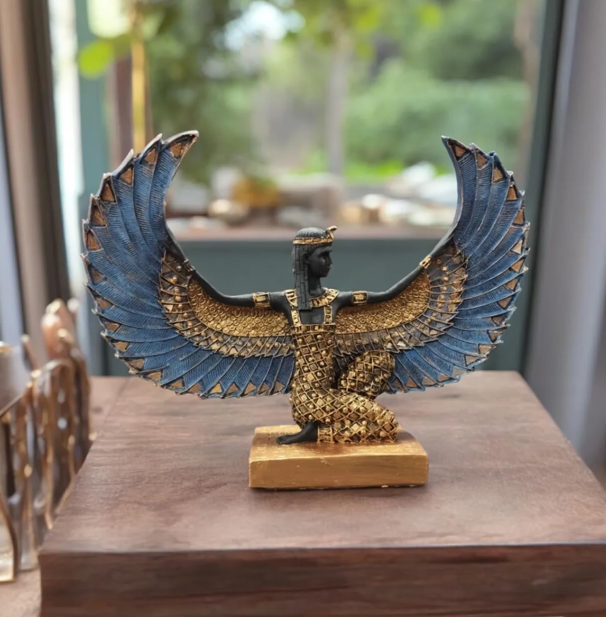 Egyptian Maat Statue with Open Wings, Ancient Egypt Maat Sculpture, Egyptian Winged Maat Figurine, Egyptian Mythology Statue of Maat, Maat Sculpture, Maat Statue, Maat Decor