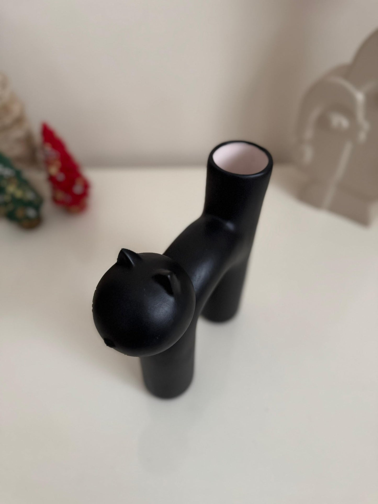 Süße Vase in Katzenform, Katzenvase für Blumen, Keramikvase, nordisches Kunstdekor, Geschenk für Zuhause, Geschenk für Katzenliebhaber, Keramik-Katzenvase, Katzenvase, Katzenförmige Vase, Blumenvase