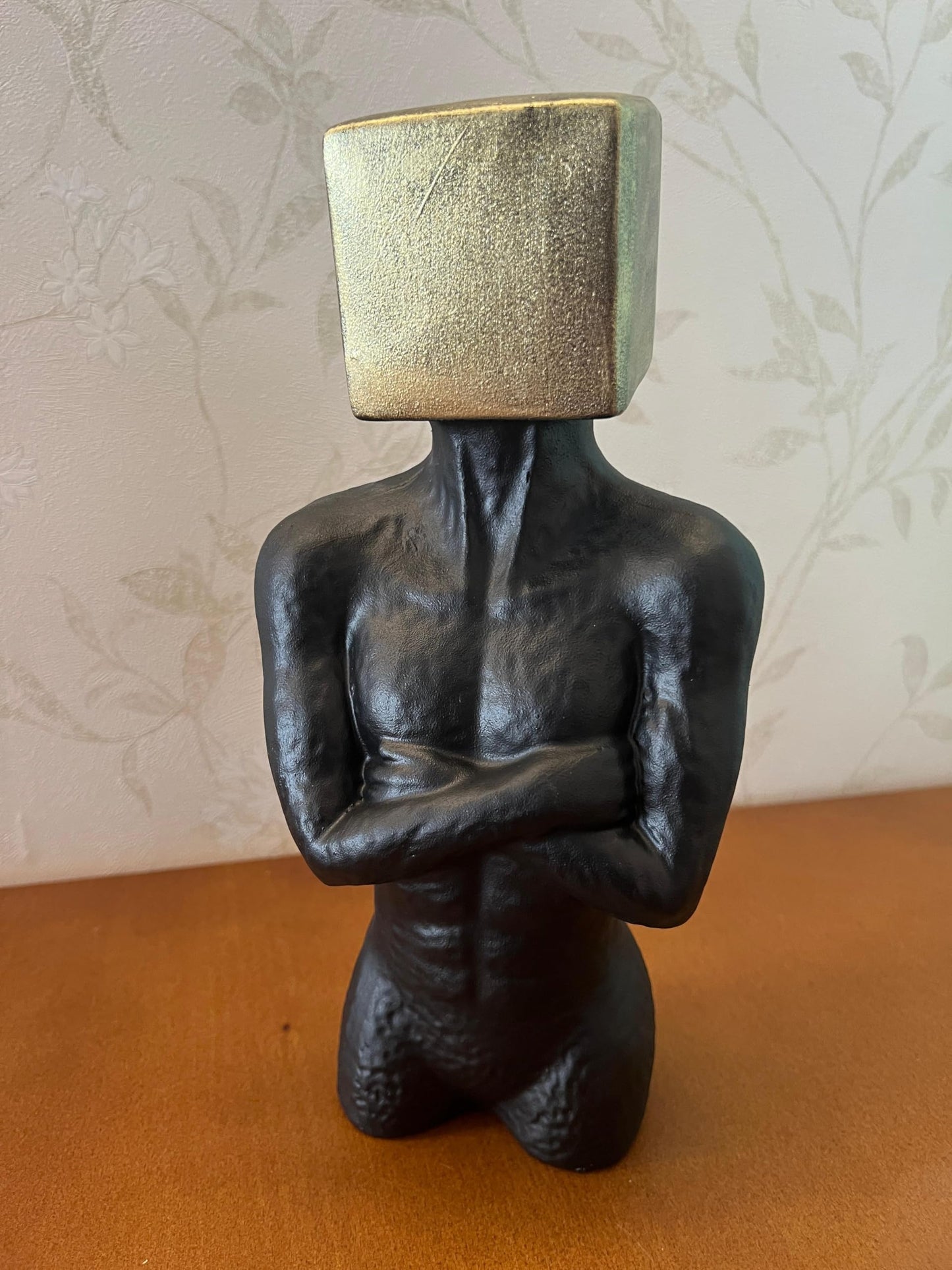 Geometric Head Sculptures Set of 3, Abstract Body Art Decor- Sphere, Cube, Pyramid Heads, Modern Art Decor, Abstract Human Figurines, Human Sculpture, Human Decor