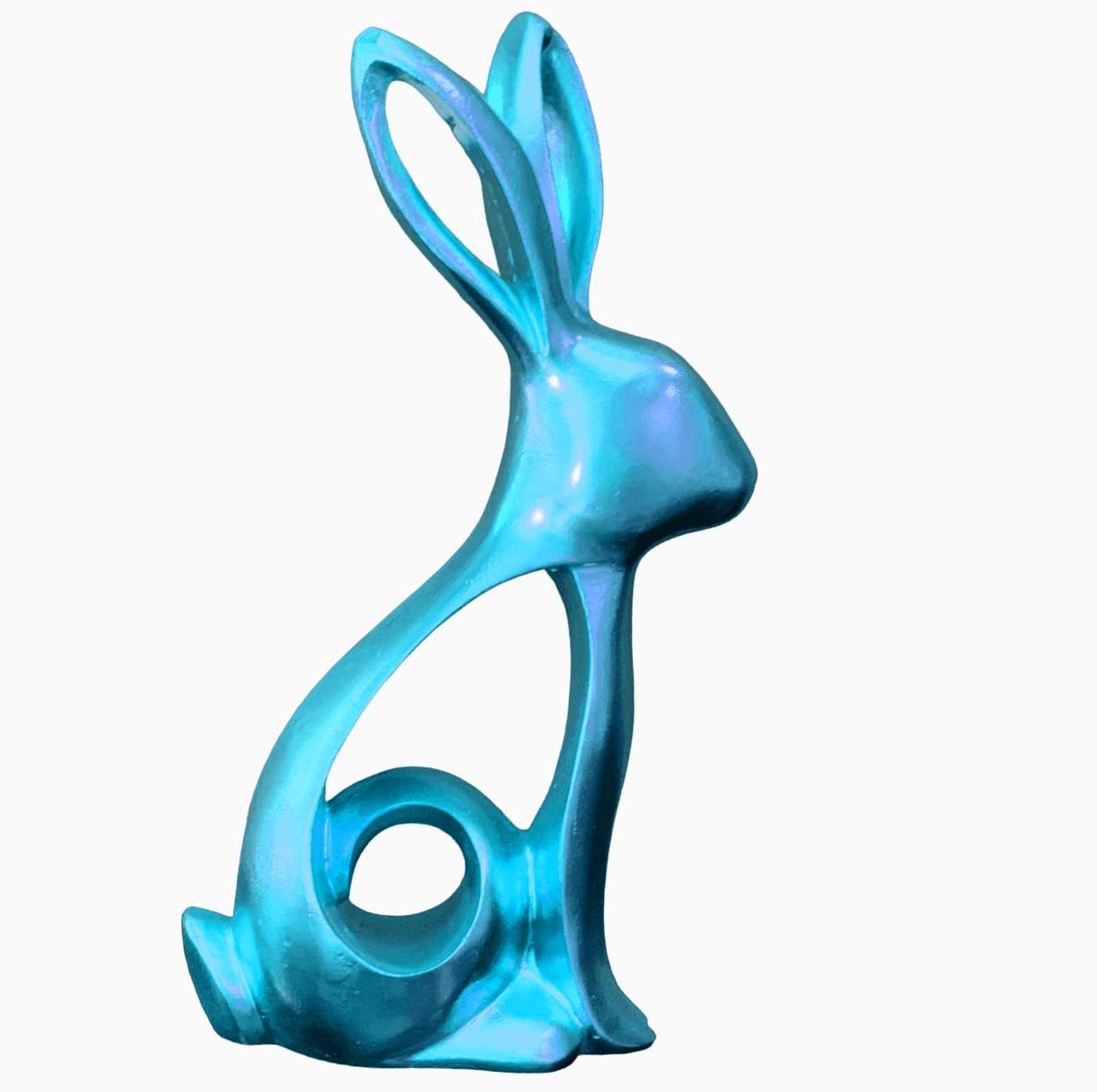 Abstrakte Hasenskulptur, Hasenfigur, Hasenskulptur, Geschenk für Tierliebhaber, Minimalistische Hasenstatue, Hasen-Polyester-Skulptur