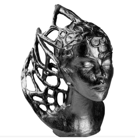 Fantasy Woman Head Sculpture, Modern Ethereal Home Decor Figurine, Gift for Fantasy Lovers, Ethereal Art Statue, Fantasy Head Decor
