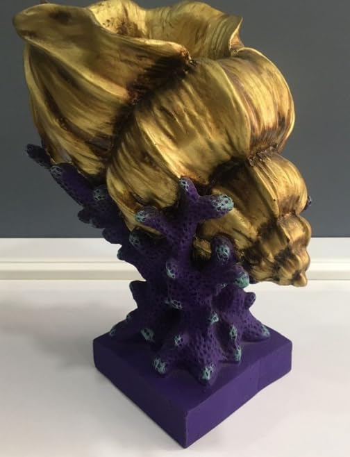 Seashell Vase with Coral Base, Seashell Flower Vase, Seashell Vase, Modern Coastal Shell Vase, Ocean Home Decor, Nautical Decor, Ocean Vase