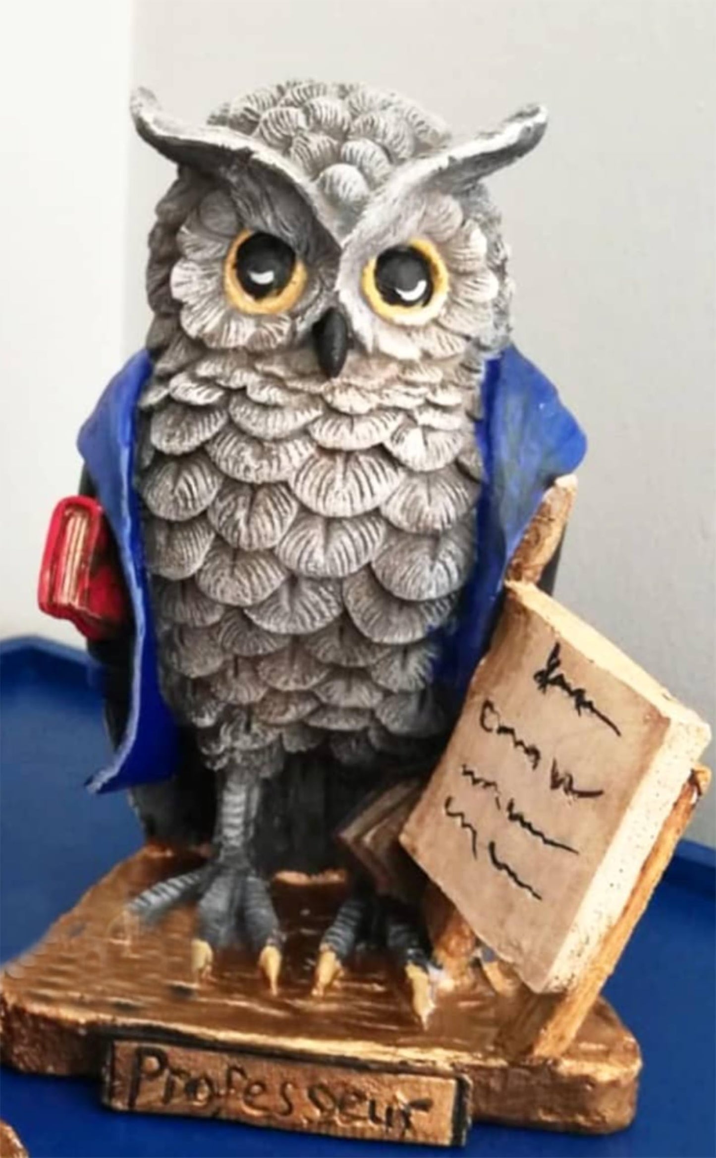 Professor Owl Sculpture, Cute Professor Owl Statue, Wise Owl Teacher Figurine, Owl Decor Gift Idea, Educational Owl Decor, Owl Sculpture