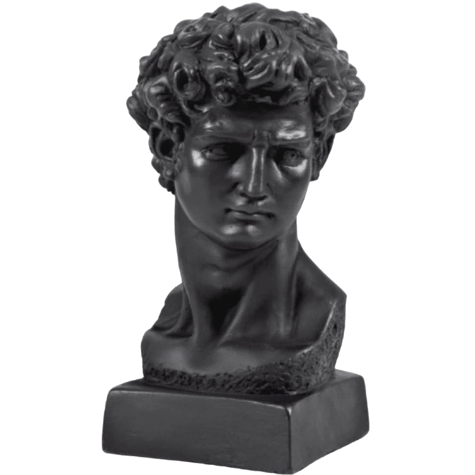 Klassische Büstenskulptur, David-Büstenkopf-Statue, Büstenstatue im Renaissance-Stil, klassische Kopfskulptur, David-Büstenskulptur, David-Büste, David-Büsten-Dekor, David-Skulptur