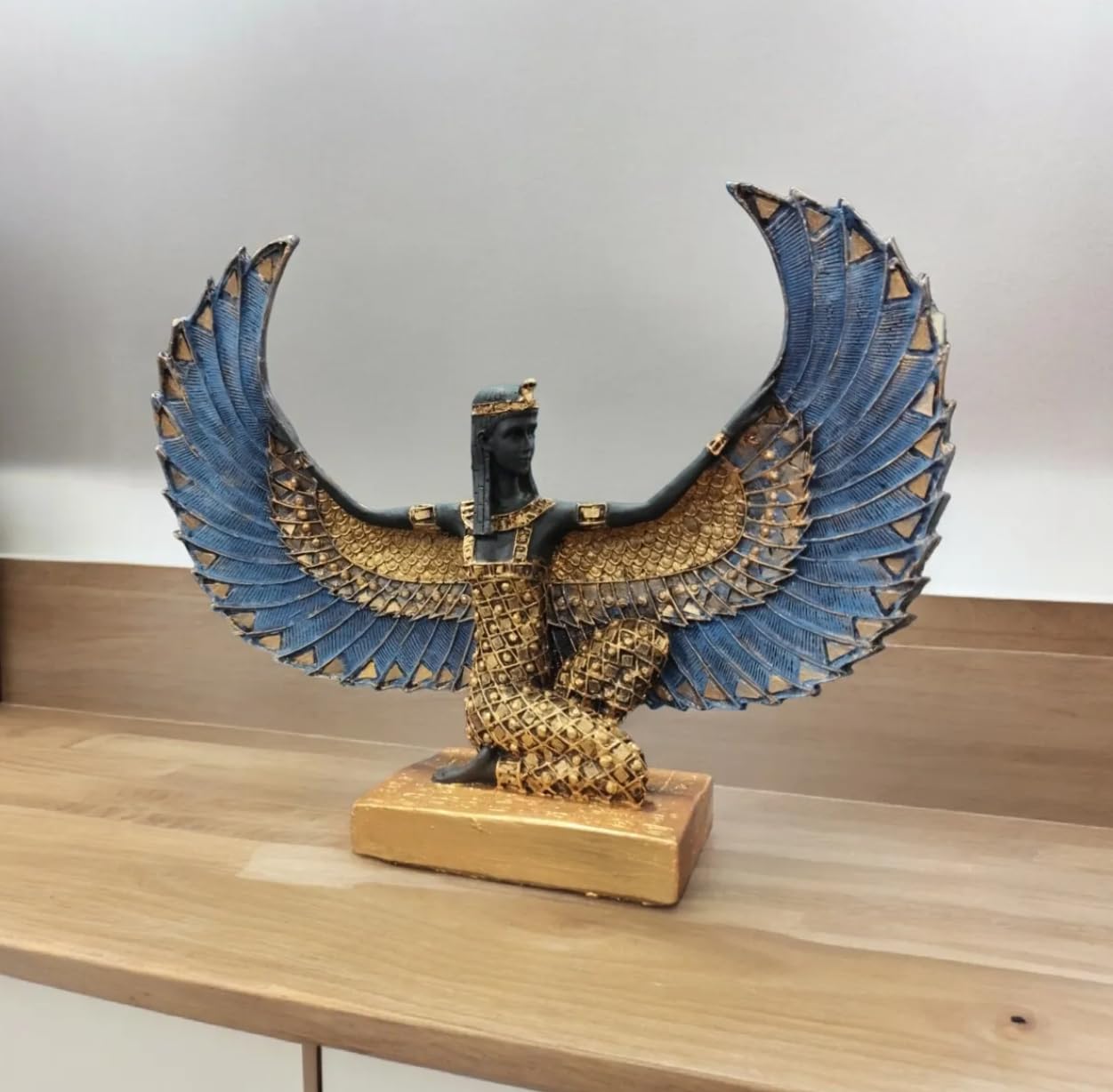 Egyptian Maat Statue with Open Wings, Ancient Egypt Maat Sculpture, Egyptian Winged Maat Figurine, Egyptian Mythology Statue of Maat, Maat Sculpture, Maat Statue, Maat Decor