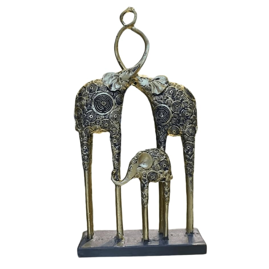Handcrafted Elephant Family Statue, Elephant Figurine, Elephant Sculpture, Gift for Elephant Lovers, Animal Decor Piece, Elephant Decor
