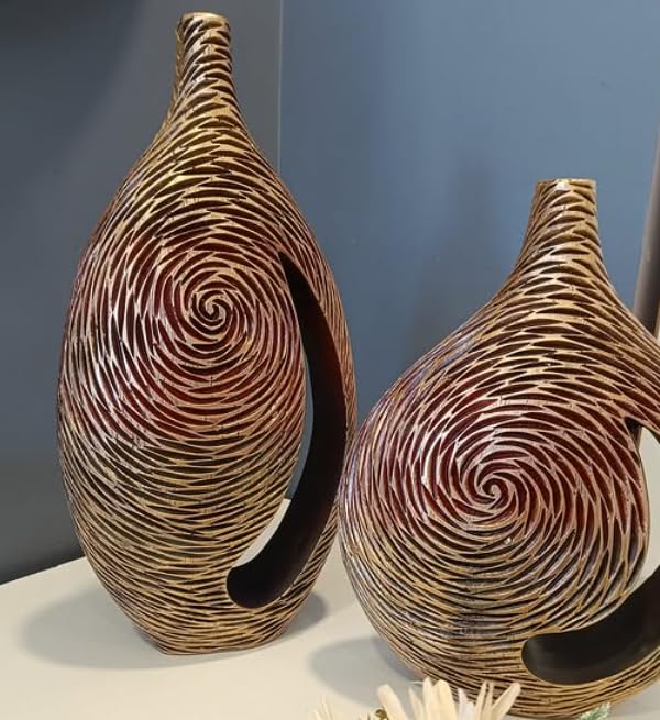 Modern Polyester Decorative Vase, Contemporary Art Vase, Large Table Vase, Modern Polyester Vase, Textured Polyester Vase, Polyester Vase, Polyester Decorative Vase