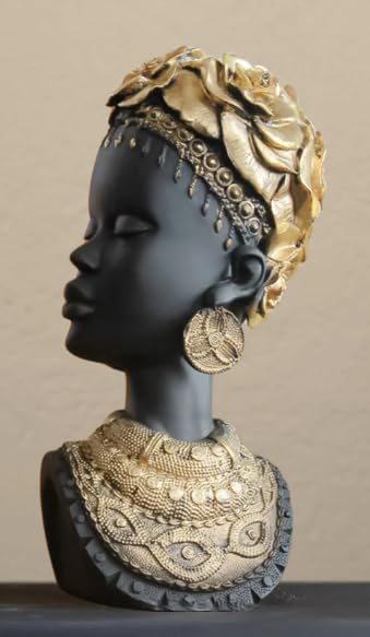 African Woman Bust Statue, Elegant African Lady Sculpture, Ethnic Art Home Decor, African Woman Statue, Tribal Lady Decor, African Art Decor