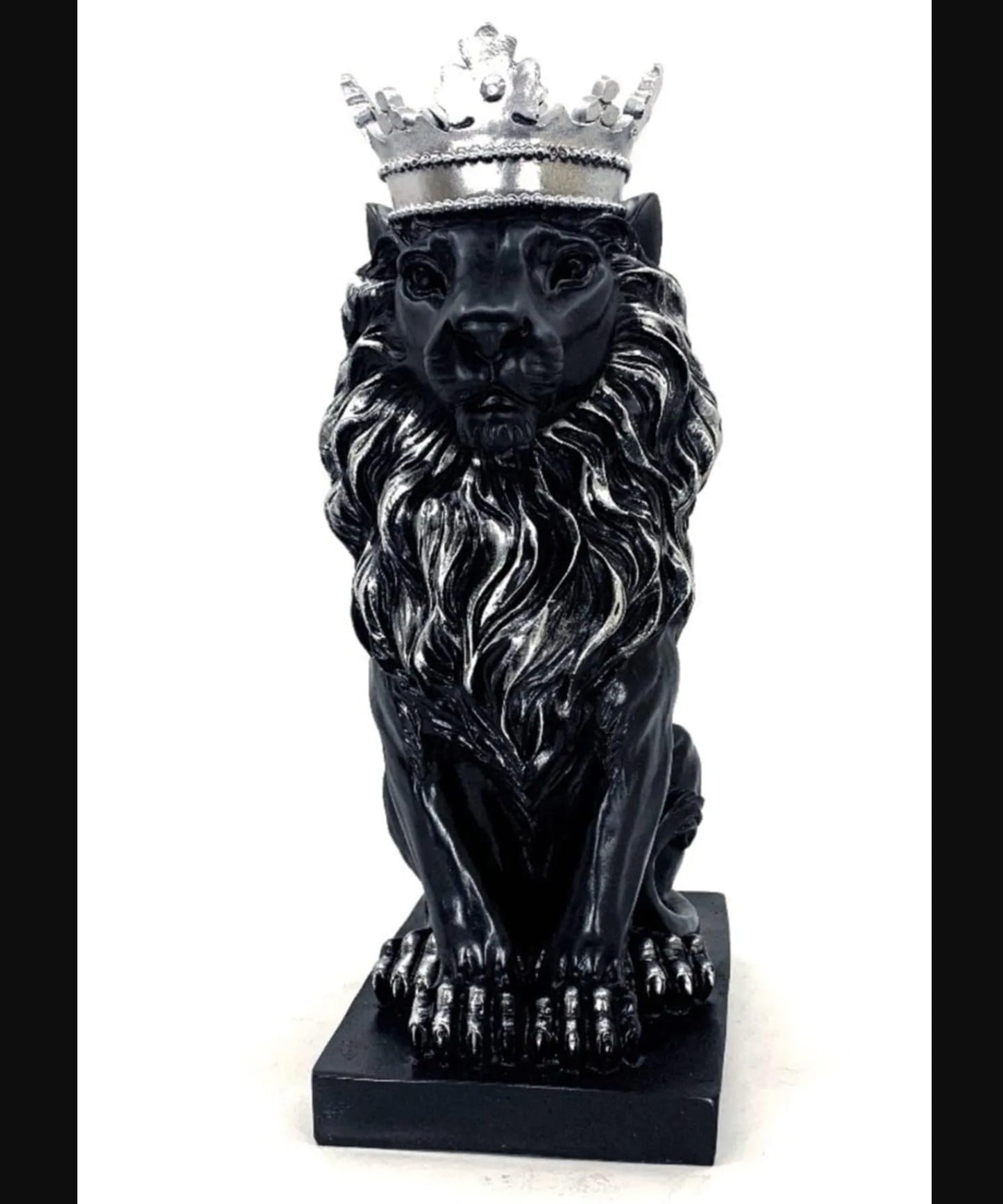 Regal Lion Statue With Crown, Crowned Lion Sculpture, Royal Jungle King Figurine, Royal Themed Home Decor, Lion Crown Figurine, Lion Crown Sculpture, Lion Crown Decor