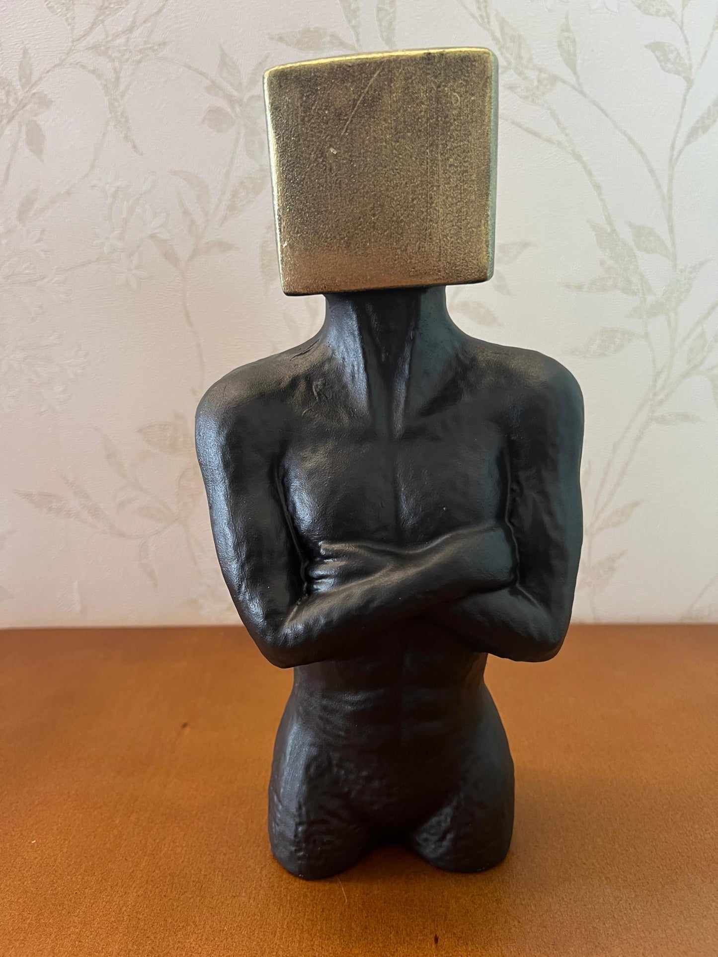 Geometric Head Sculptures Set of 3, Abstract Body Art Decor- Sphere, Cube, Pyramid Heads, Modern Art Decor, Abstract Human Figurines, Human Sculpture, Human Decor