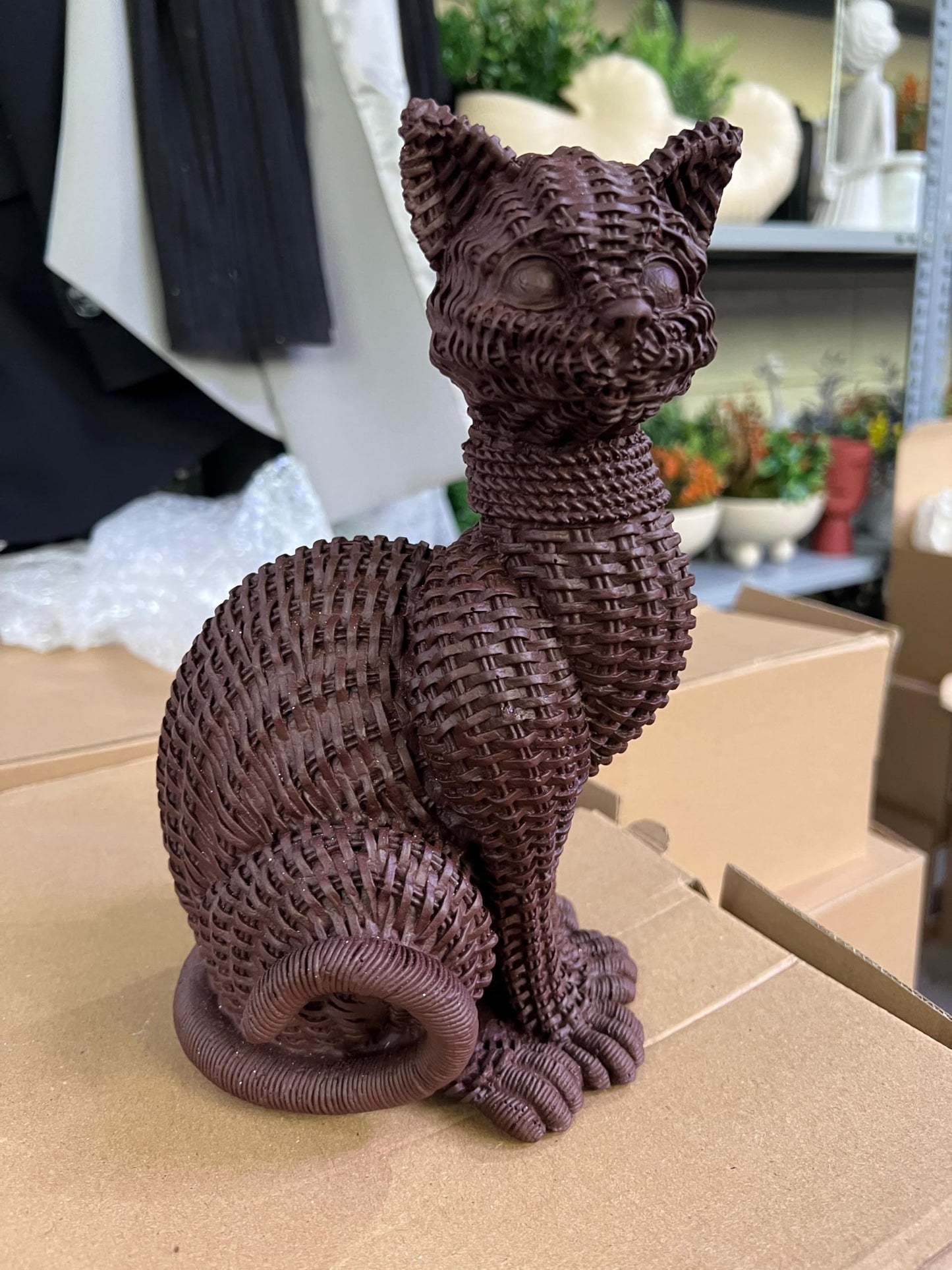 Woven Cat Statue, Handmade Polyester Cat Figurine, Unique Cat Lover Gift, Cat Statue, Woven Cat Sculpture, Cat Lover Home Decor, Cat Decor, Cat Sculpture, Cat Objects