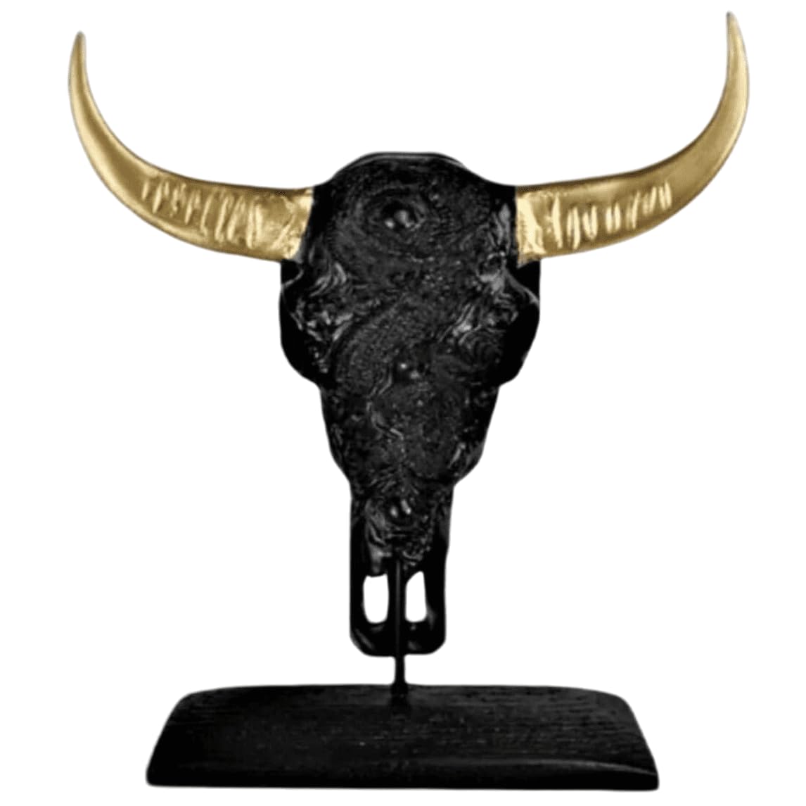 Bull Skull Decor, Western Bull Head Decor, Western Style Horned Bull Head Decor, Bull Skull Statue, Bull Skull Tabletop Decoration