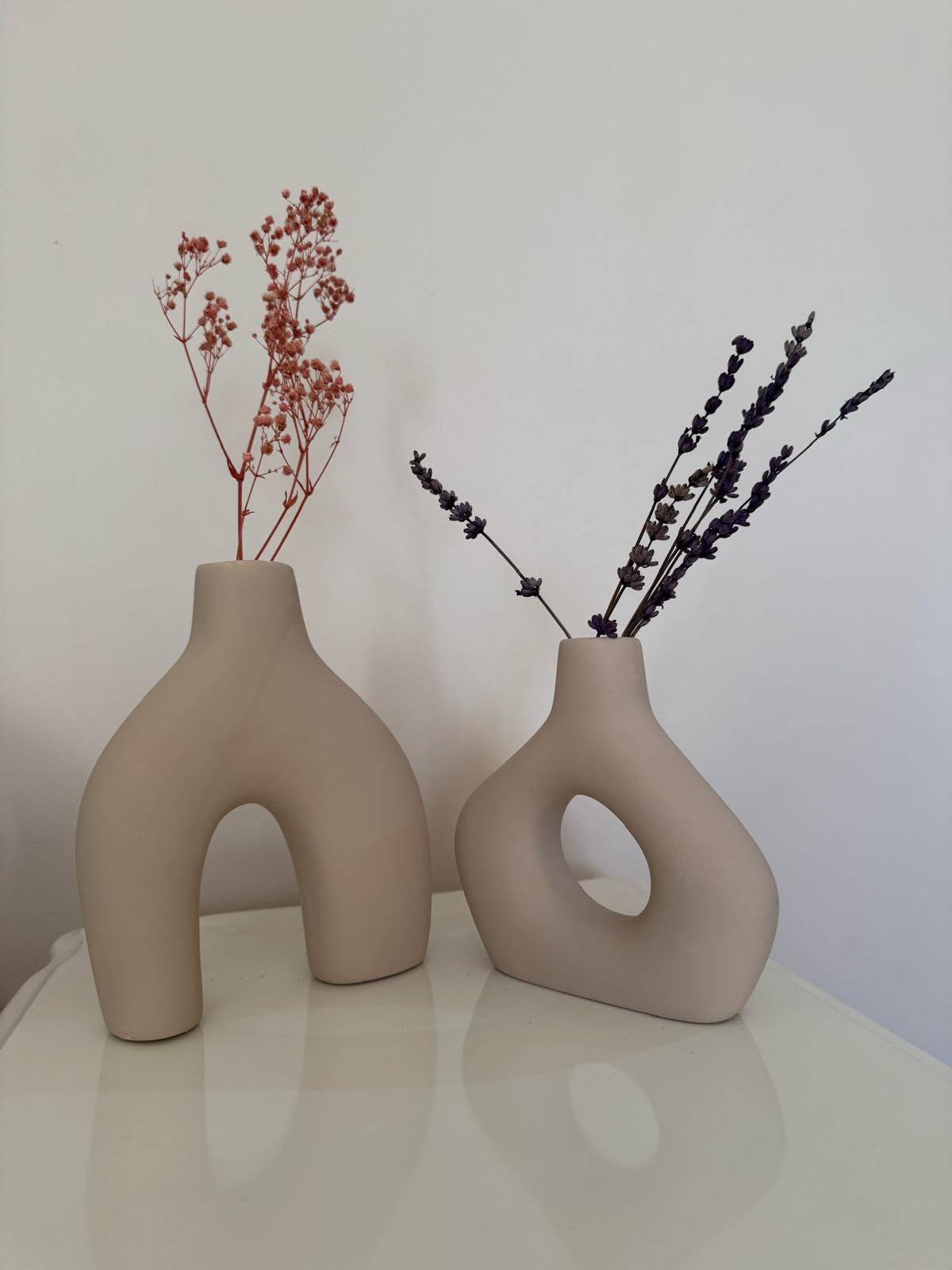 Amorphous Ceramic Vases Set-2, Round Matte Donut Vases, Minimalist Home Decor, Handmade Vase, Decorative Gift, Boho Style Vase, Donut Vase, Round Vase, Amorphous Vase