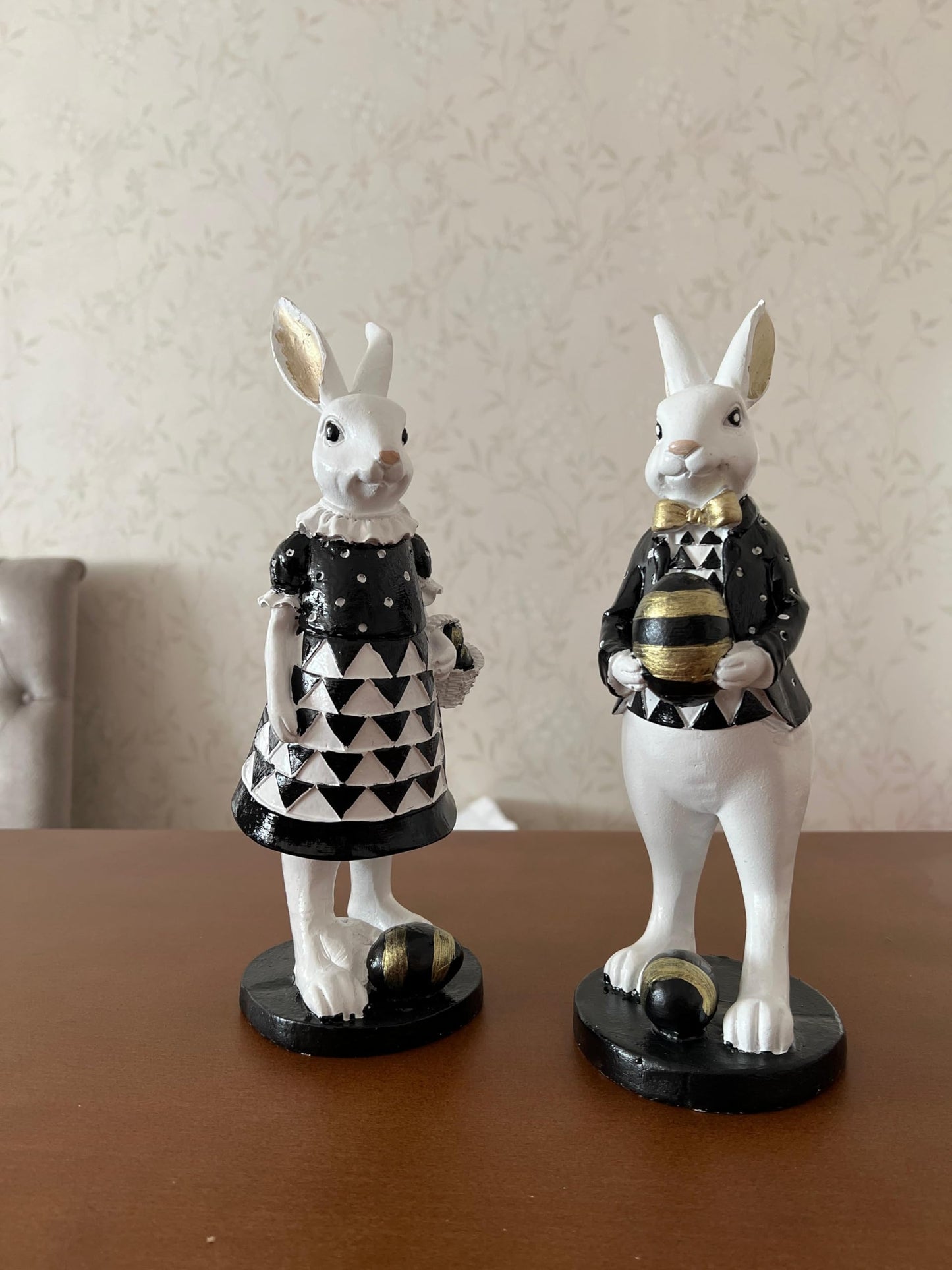 Cute Easter Bunny Figurines, Rabbit Decor, Elegant Spring Decoration, Easter Table Centerpiece, Easter Rabbit Figurine, Easter Rabbit Decor, Easter Bunny Decor, Easter Rabbit Statue