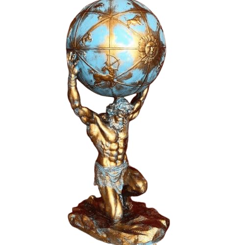 Atlas Holding the Globe Statue, Atlas Figurine, Greek Mythology Decor, Atlas Sculpture, Mythology Art Decor, Mythology Statue, Atlas Bust Decor, Atlas Statue