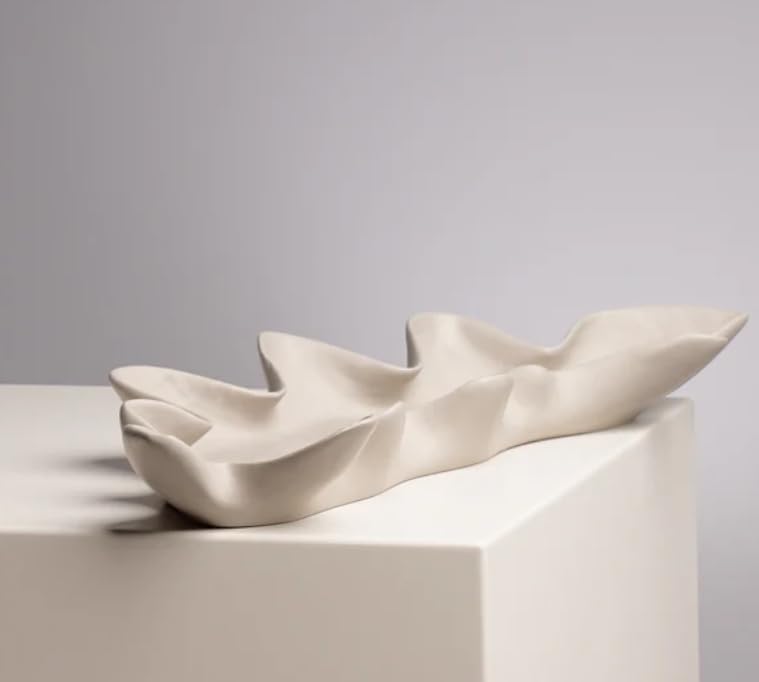 Wavy Edge Decorative Tray Set, Wavy Edge Tray, Modern Decorative Bowl, Unique Centerpiece Tray, Stylish Catch All Tray, Wavy Design Bowl, Modern Art Decor, Wavy Art Decor