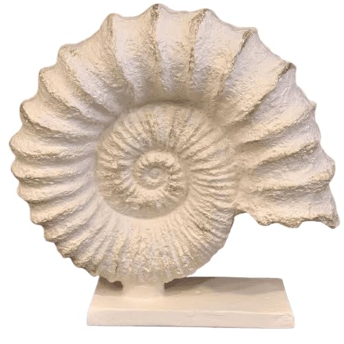 Seashell Sculpture, Fossil Shell Statue, Shell Art Decor, Oceanic Home Decor, Ocean Inspired Sculpture, Seashell Figurine, Ocean Sculpture,Nautilus Shell Decor