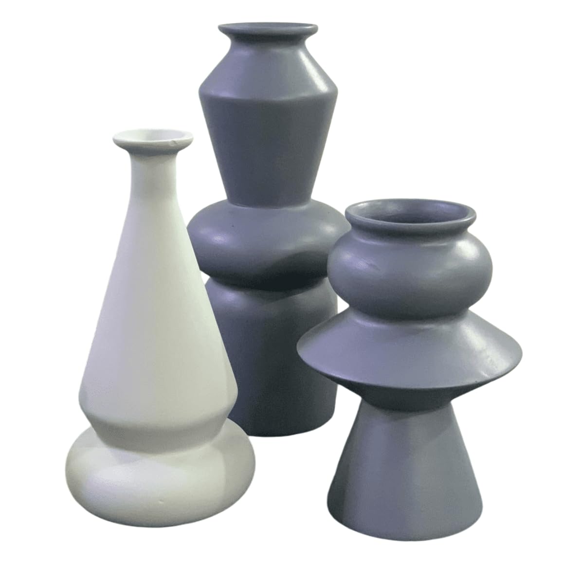 Modern Ceramic Vases Set, Geometric Decorative Vases, Minimalist Table Vase, Geometric Flower Vase, Boho Aesthetic Vases, Abstract Art Vases, Flower Vase