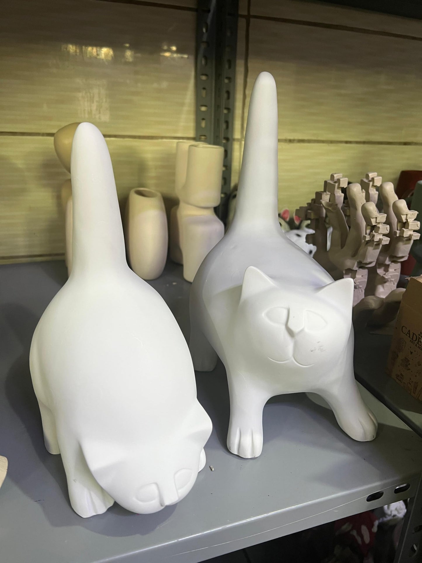 Minimalist Cat Statue Set, Modern Cat Sculptures Home Decor, Minimalist Cat Decor, Cat Sculpture, Modern Cat Statues, Cat Lover Gift Idea