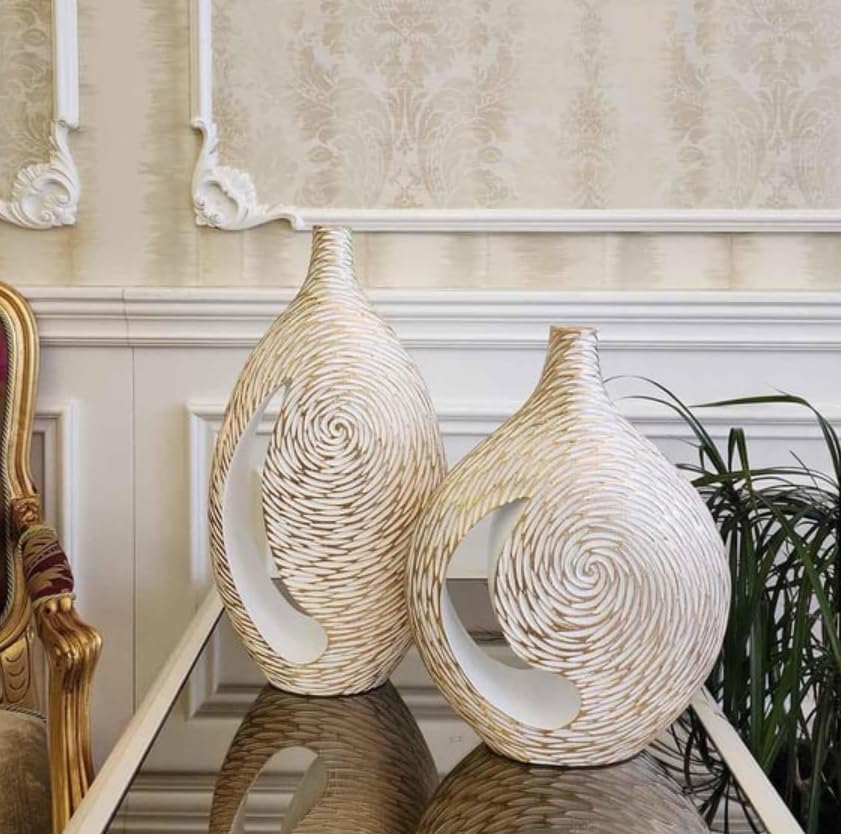 Modern Polyester Decorative Vase, Contemporary Art Vase, Large Table Vase, Modern Polyester Vase, Textured Polyester Vase, Polyester Vase, Polyester Decorative Vase