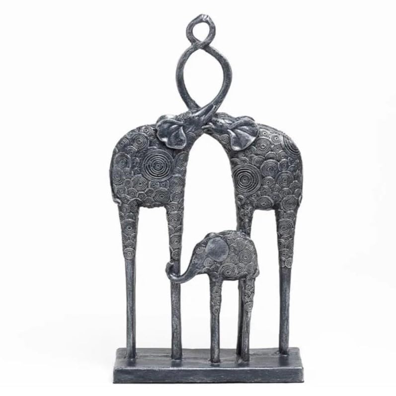 Handcrafted Elephant Family Statue, Elephant Figurine, Elephant Sculpture, Gift for Elephant Lovers, Animal Decor Piece, Elephant Decor