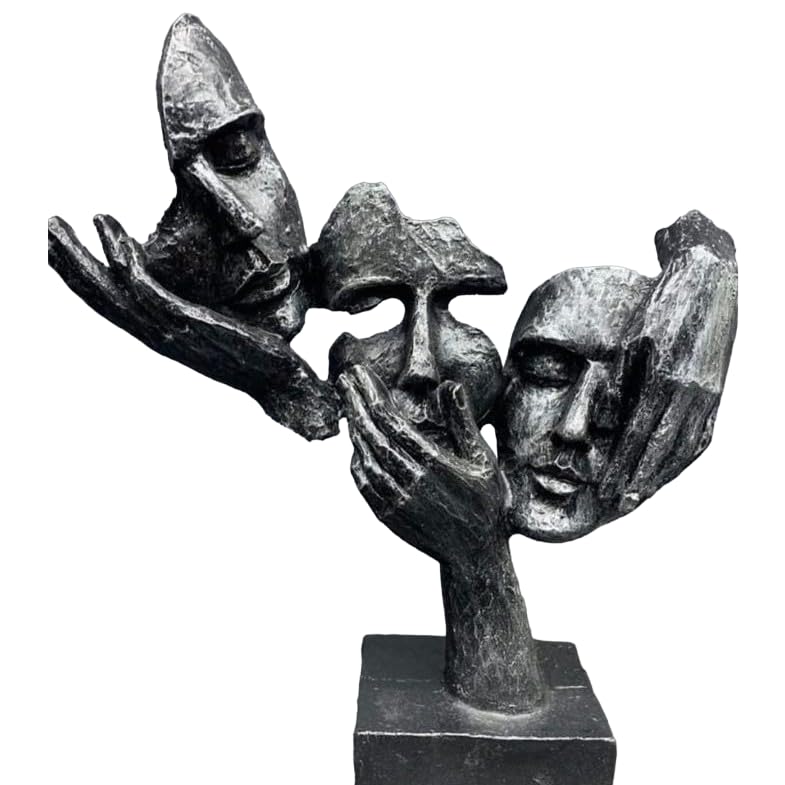 Abstract Three Face On Hand Statue, Tabletop Art Decor, Modern Face Sculpture, Abstract Design Decor, Face Sculpture, Face Statue, Face Decor, Face Objects, Face Figurine