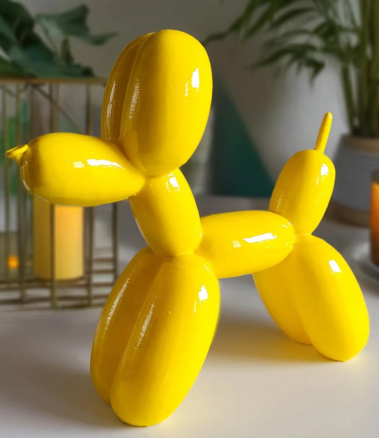 Balloon Dog Statue, Polyester Balloon Dog Figurine, Balloon Puppy Shelf Table Decor, Balloon Puppy Figurine, Balloon Animal Decor