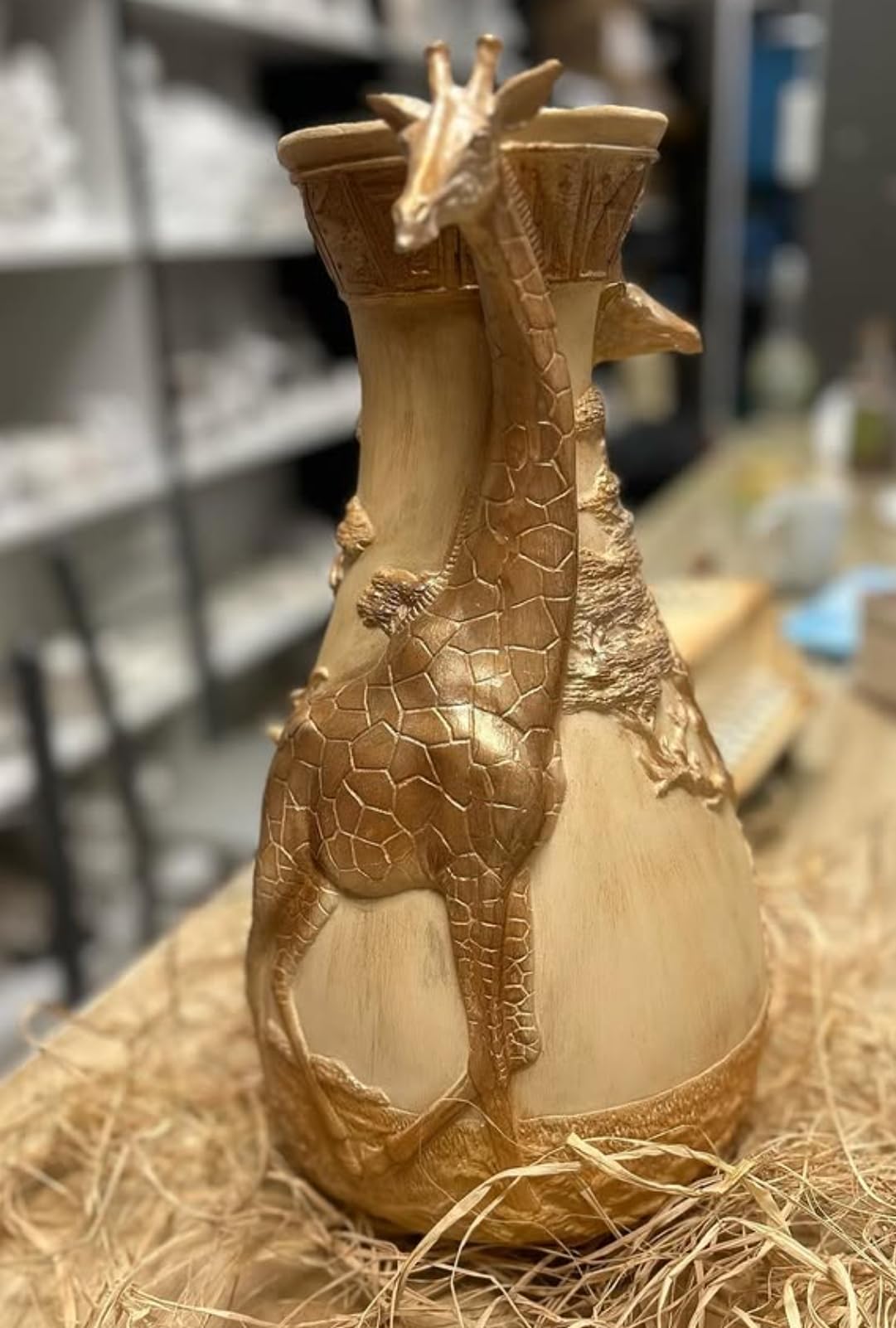 African Giraffe Vase, Handcrafted Animal Vase, Wildlife Decor, Giraffe Lover Gift, Giraffe Vase Decor, Safari Theme Vase, Giraffe Vase, African Giraffe Decor, Giraffe Decor