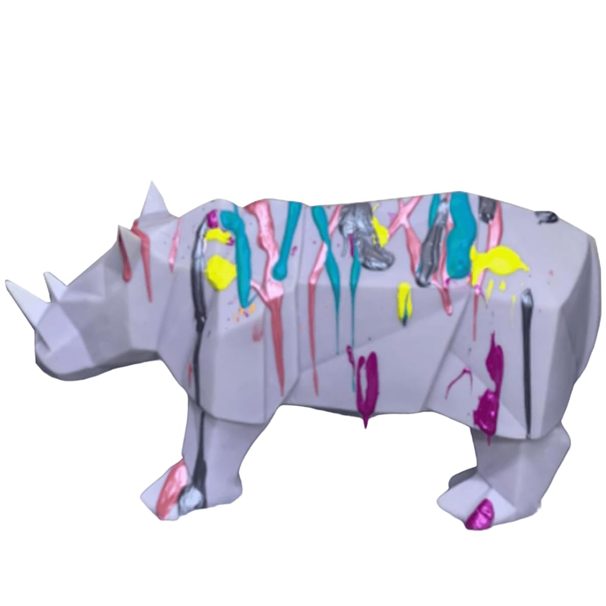 Modern Geometric Rhino Statue in Cubic Design, Geometric Rhino Sculpture, Cubic Rhino Statue, Minimalist Rhino Decor, Abstract Rhino Decor