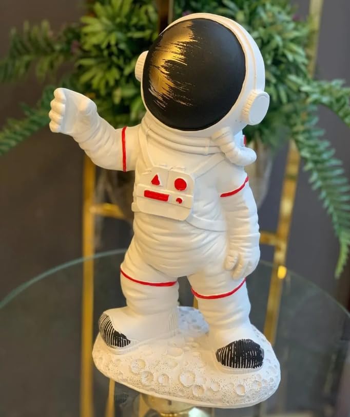Astronaut On Moon Base, Astronaut Figurine, Space Decor Statue, Space Explorer Ornament, Moon Landing Figurine, Modern Astronaut Sculpture, Astronaut Statue